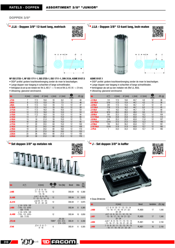 FACOM Steckschluessel 3/8” fuer Torx E10 JTX.10