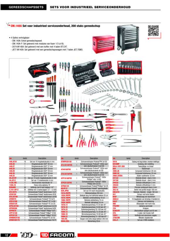 FACOM Ring-Maulschluessel-Set 18-tlg Karton 440.JE18