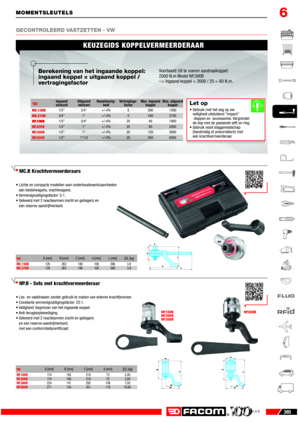 FACOM Drehmomentvervielfaeltiger 1300 Nm, Set MC.130B