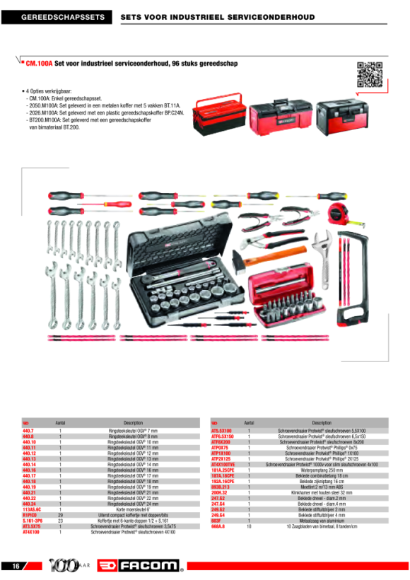 FACOM Ring-Maulschluessel-Set 9-tlg Karton 440.JE9