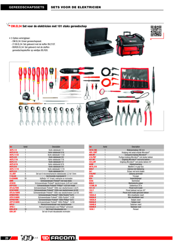 FACOM Werkzeugset in Toolbox BSR20.EL34