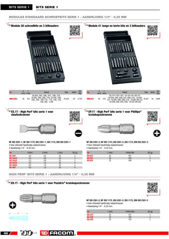 FACOM Bit Serie 2 - Sechskant 4 mm EH.204L