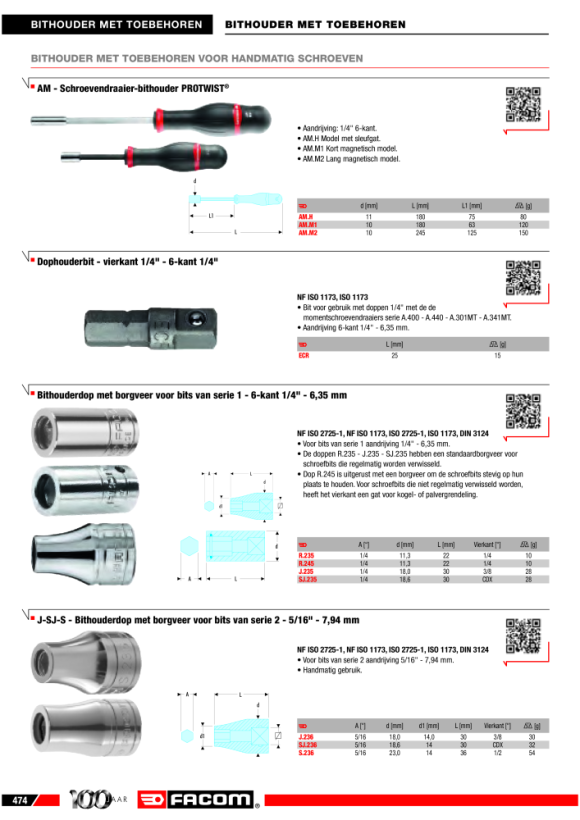 FACOM Verbindungstueck 3/8” fuer Bits Serie 1 EF.J