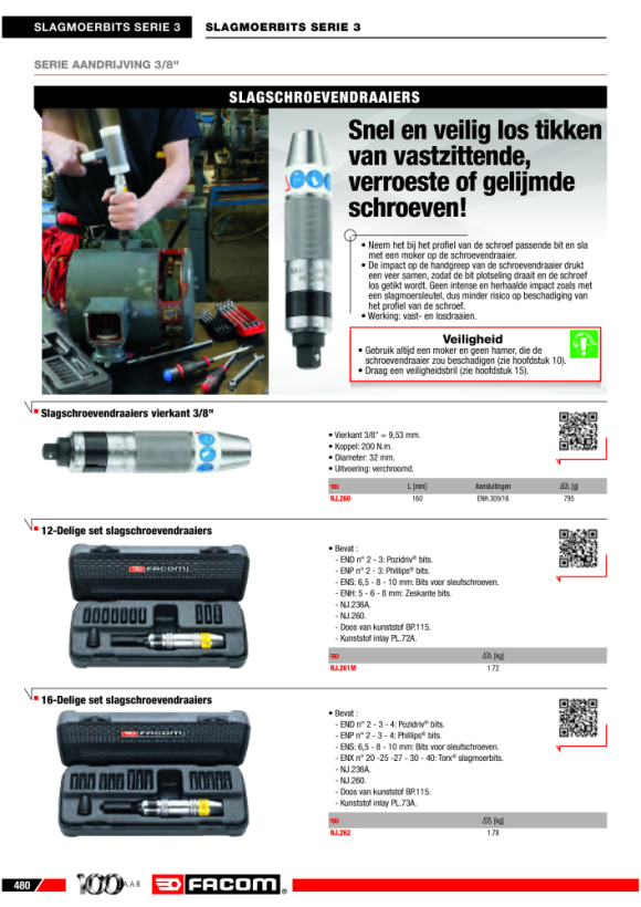 FACOM IMPACT-Verbindungsstueck 3/8” fuer Bits NJ.236A