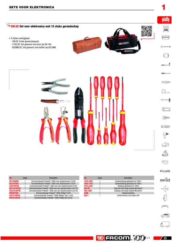 FACOM Zange 1000V Abisolierzange 194A.17VE