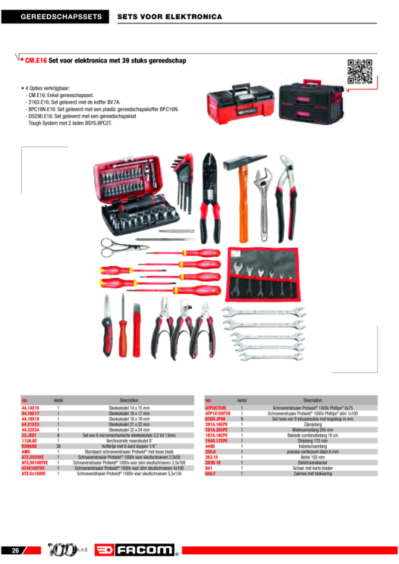 FACOM Maulschluessel ”Serie 44” 14x15 mm 44.14X15