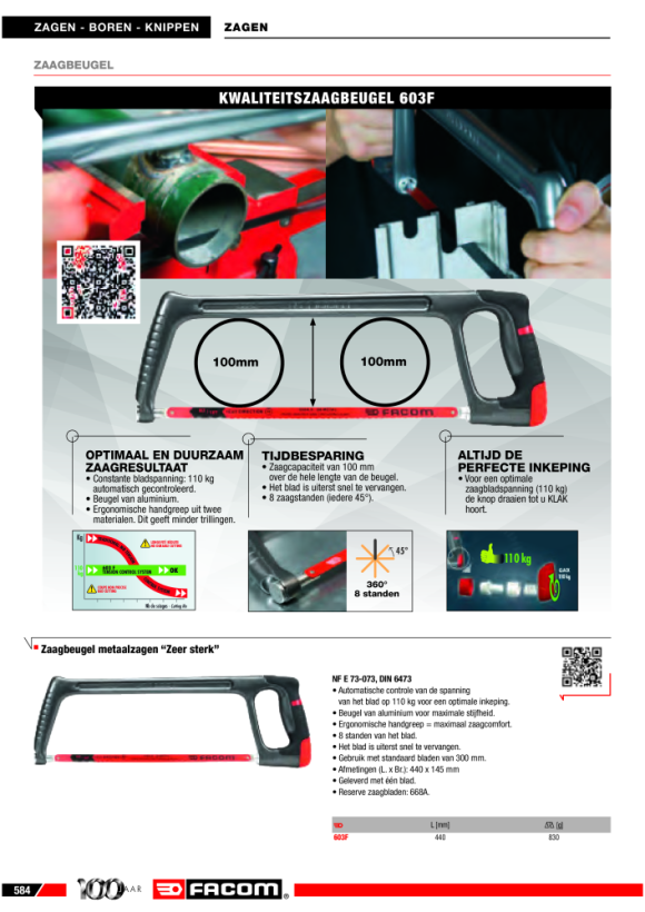 FACOM Hochleistungsmetallsaegebogen 603F