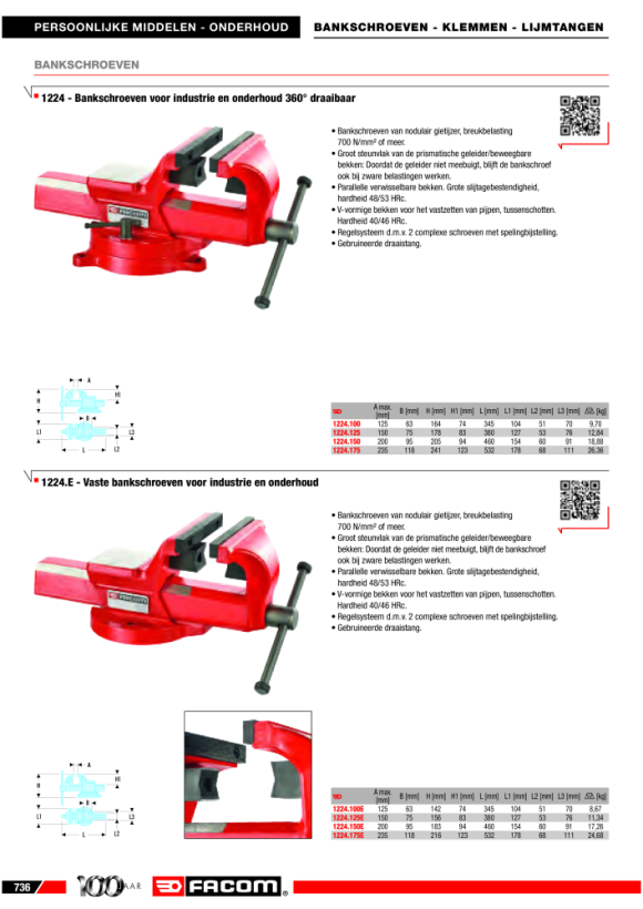 FACOM Pinzette, starke Spitzen 154