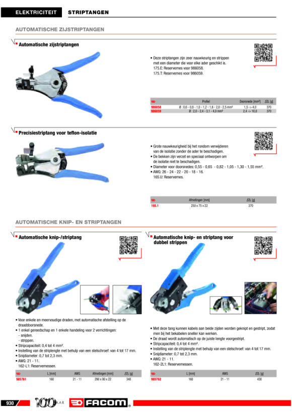 FACOM Automatische Abisolierzange 0,6-2,5 mm 986058