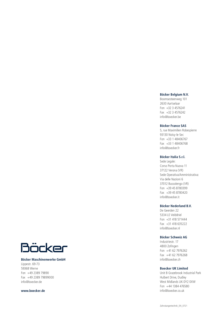 BÖCKER - Rack and Pinion Technology NO.: 20952 - Page 24