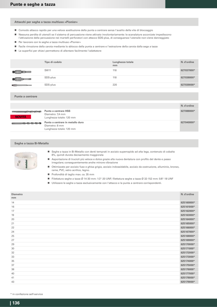 Metabo - Accessori n.: 20993 - Pagina 136