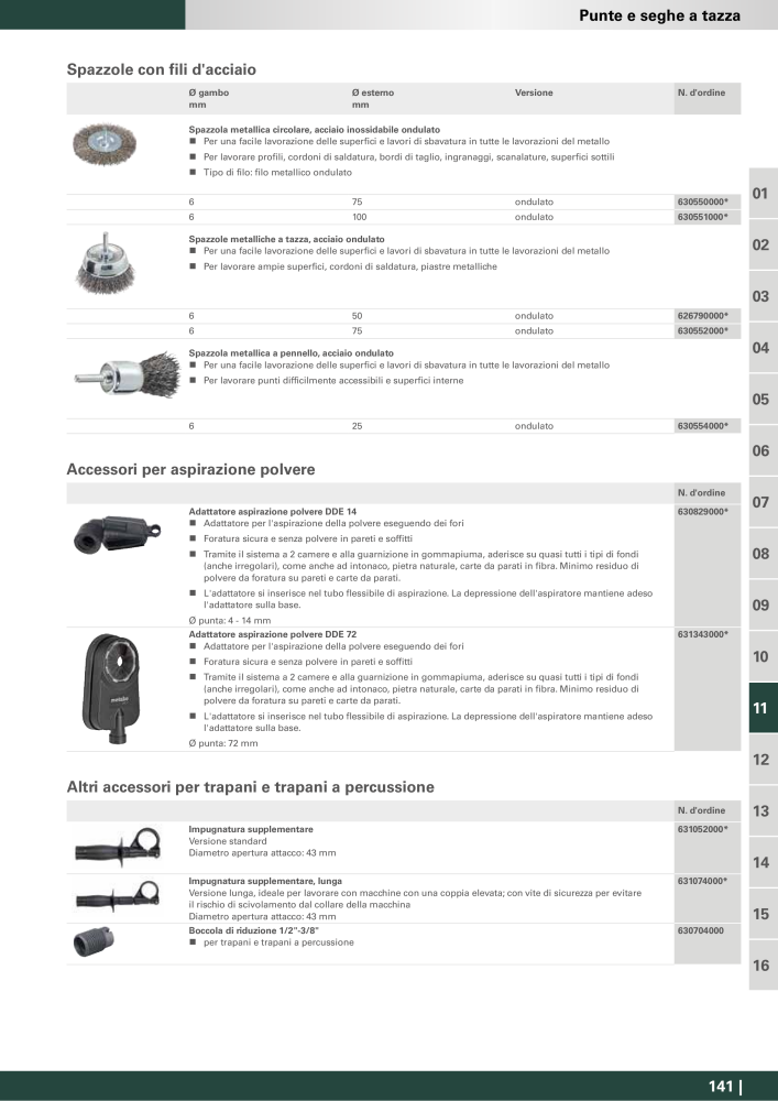 Metabo - Accessori Nº: 20993 - Página 141