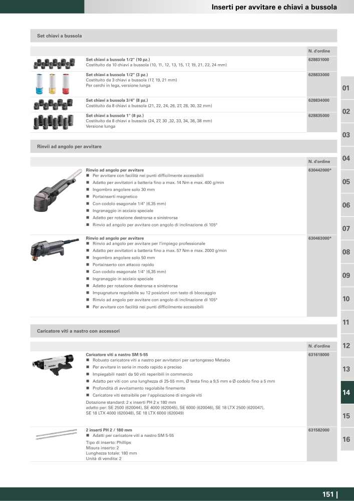 Metabo - Accessori Nb. : 20993 - Page 151