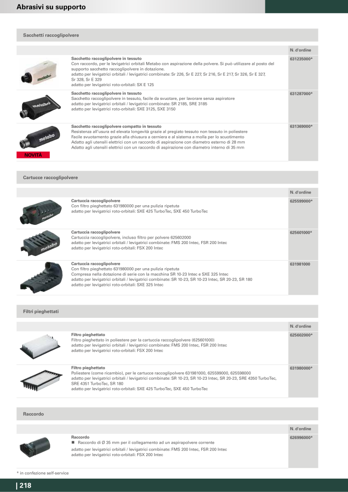 Metabo - Accessori n.: 20993 - Pagina 218