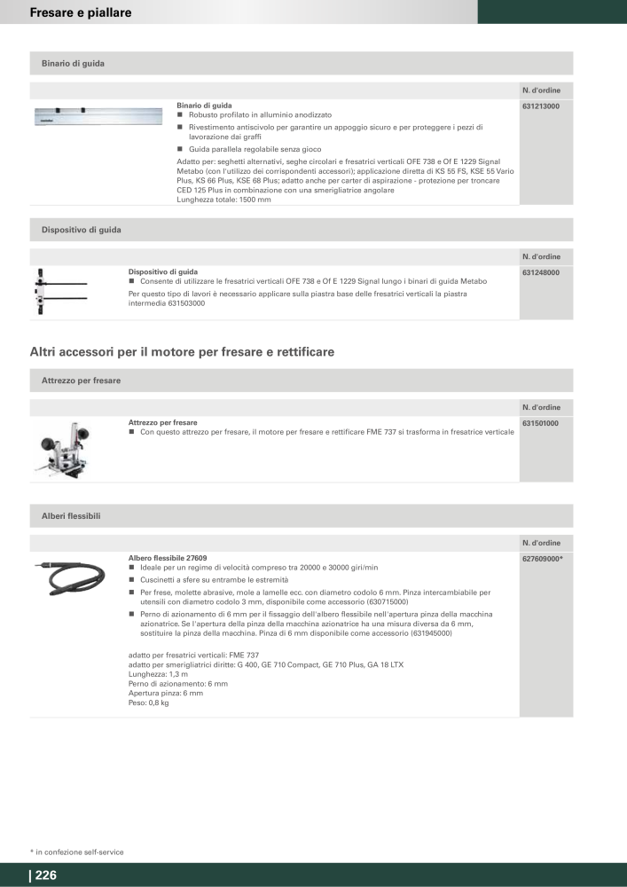 Metabo - Accessori n.: 20993 - Pagina 226