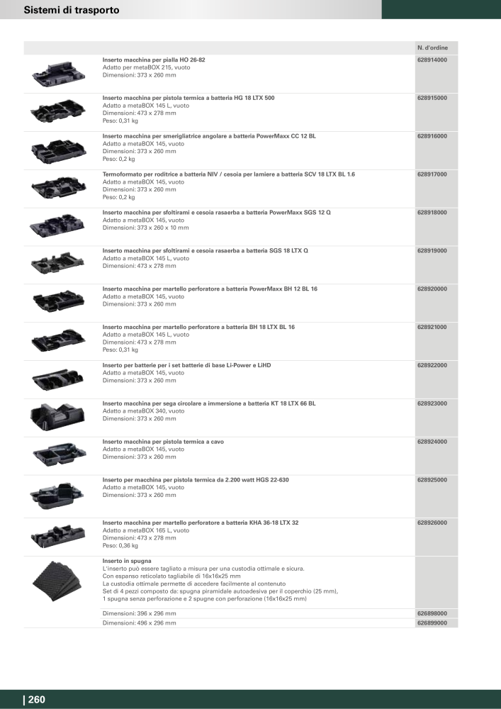 Metabo - Accessori NR.: 20993 - Seite 260