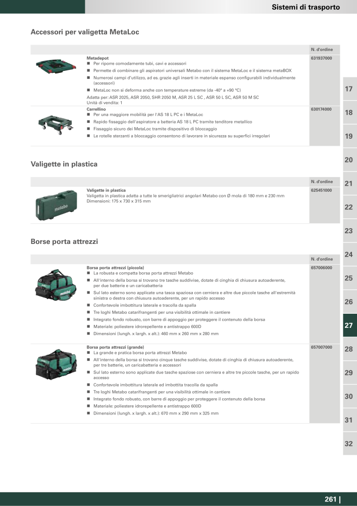 Metabo - Accessori Nb. : 20993 - Page 261