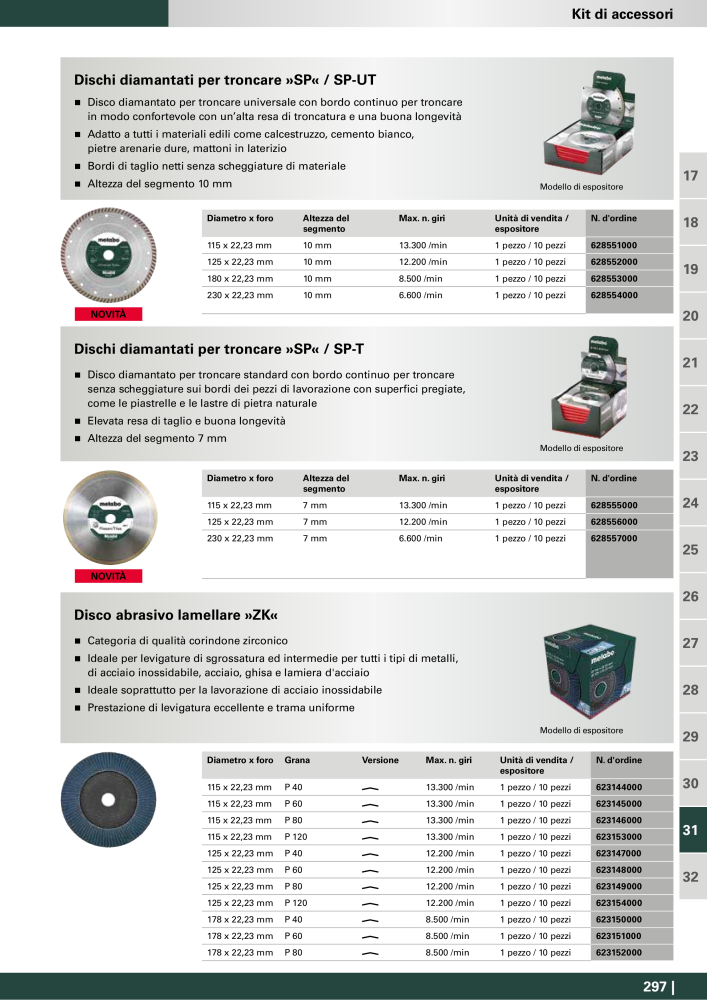 Metabo - Accessori Nº: 20993 - Página 297