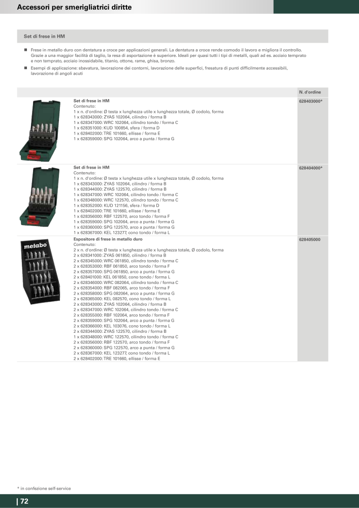 Metabo - Accessori Nb. : 20993 - Page 72