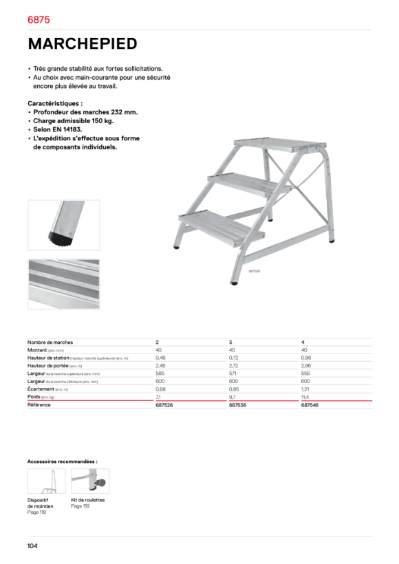 HYMER Treppentritt, 4 Stufen, Standhöhe 0,96 m 687546