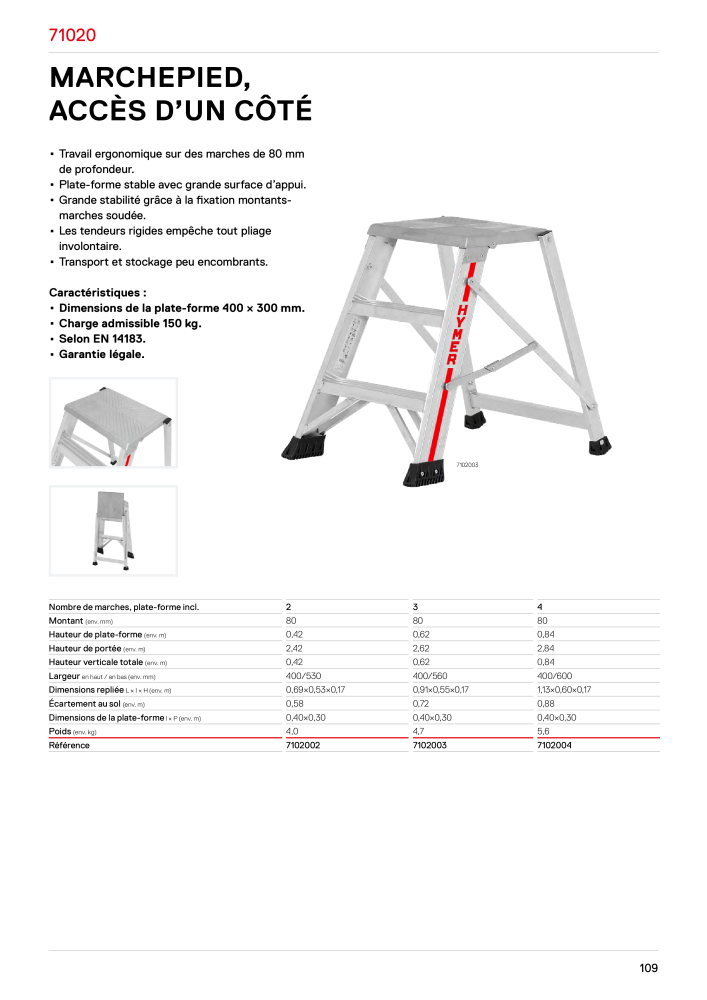 Hymer - Échelles et marches Nb. : 21018 - Page 109