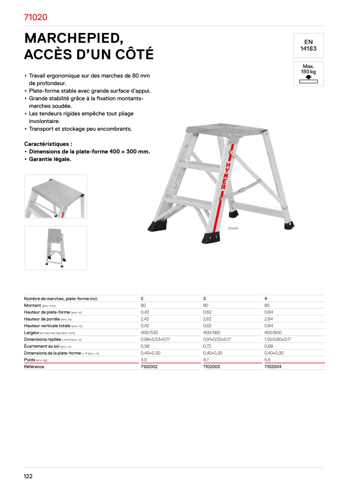 Hymer - Échelles et marches Nb. : 21018 - Page 122