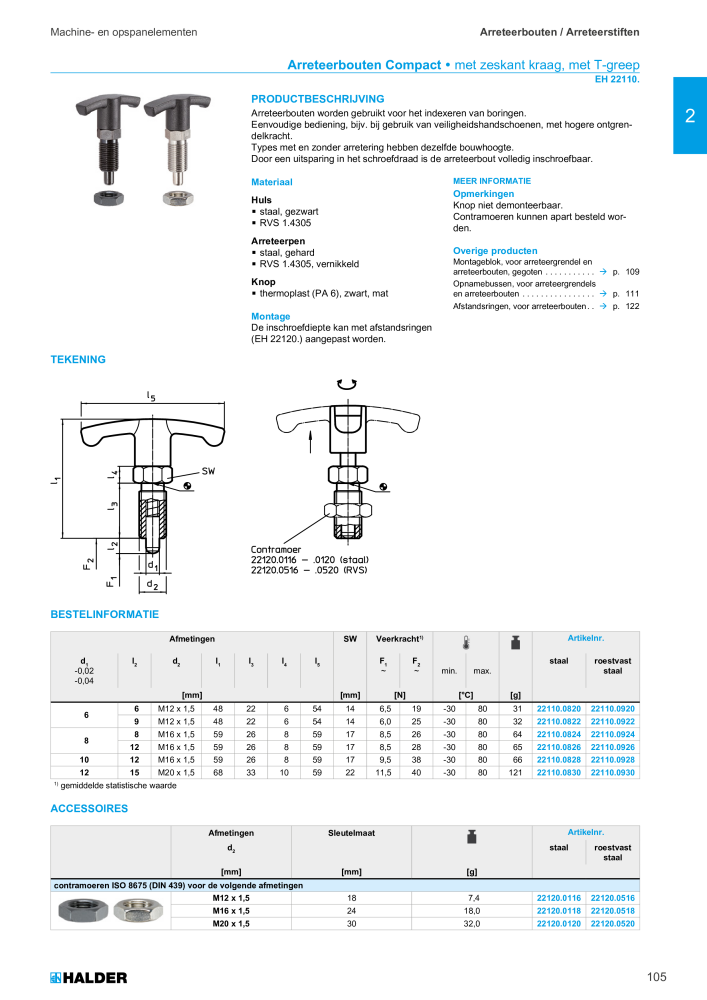 HALDER Hoofdcatalogus Normdelen NR.: 21021 - Pagina 105