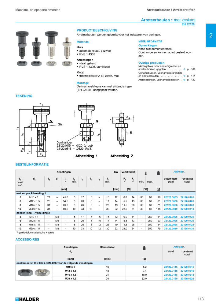HALDER Hoofdcatalogus Normdelen n.: 21021 - Pagina 113