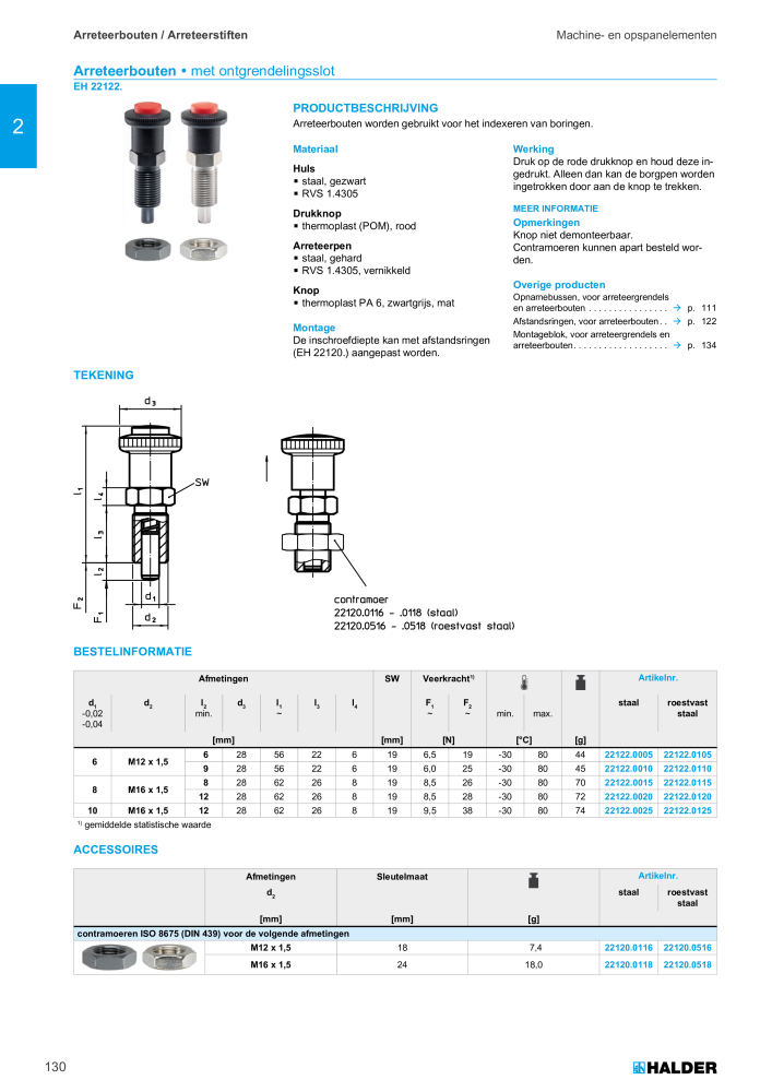 HALDER Hoofdcatalogus Normdelen NR.: 21021 - Pagina 130