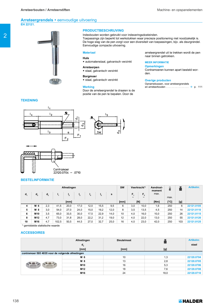 HALDER Hoofdcatalogus Normdelen NR.: 21021 - Pagina 138