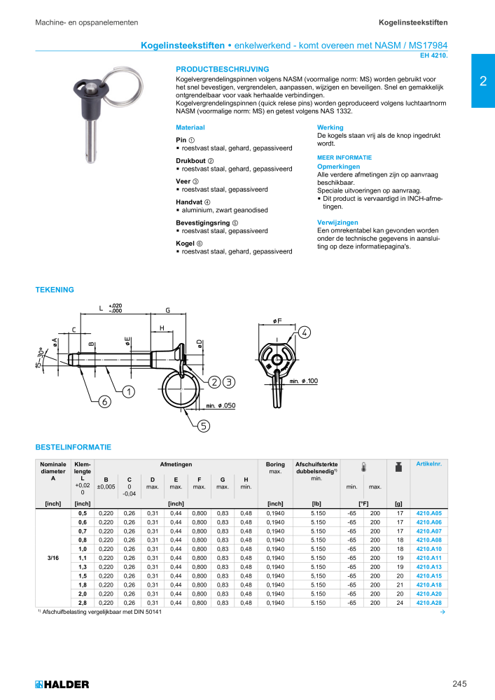 HALDER Hoofdcatalogus Normdelen NO.: 21021 - Page 245