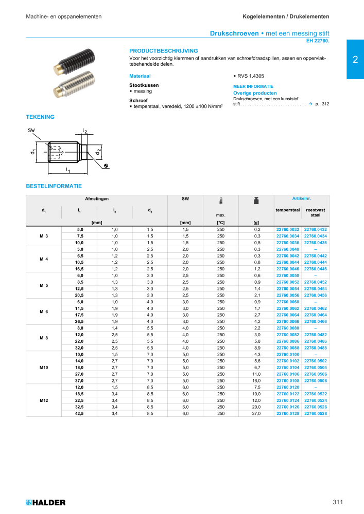 HALDER Hoofdcatalogus Normdelen NR.: 21021 - Pagina 311