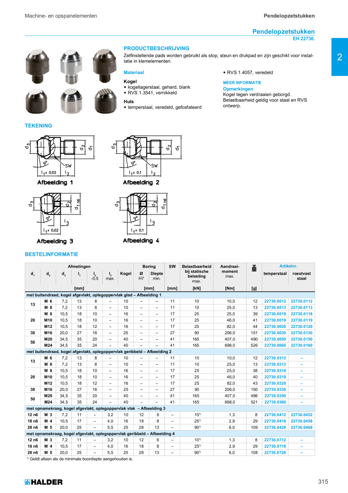 HALDER Hoofdcatalogus Normdelen NR.: 21021 - Pagina 315