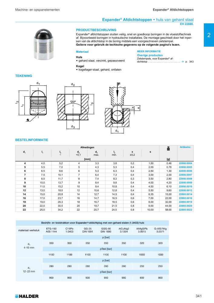 HALDER Hoofdcatalogus Normdelen n.: 21021 - Pagina 341