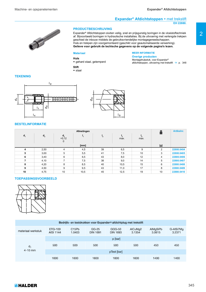 HALDER Hoofdcatalogus Normdelen NR.: 21021 - Pagina 345