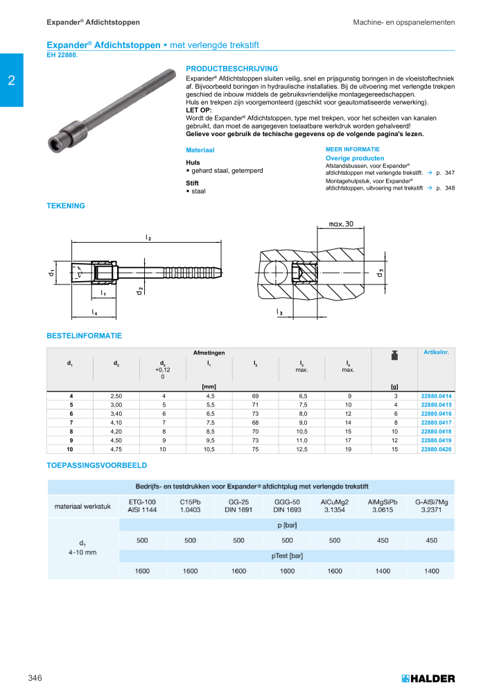HALDER Hoofdcatalogus Normdelen NR.: 21021 - Seite 346