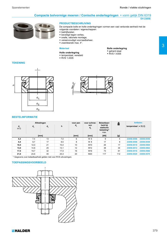 HALDER Hoofdcatalogus Normdelen Nº: 21021 - Página 379
