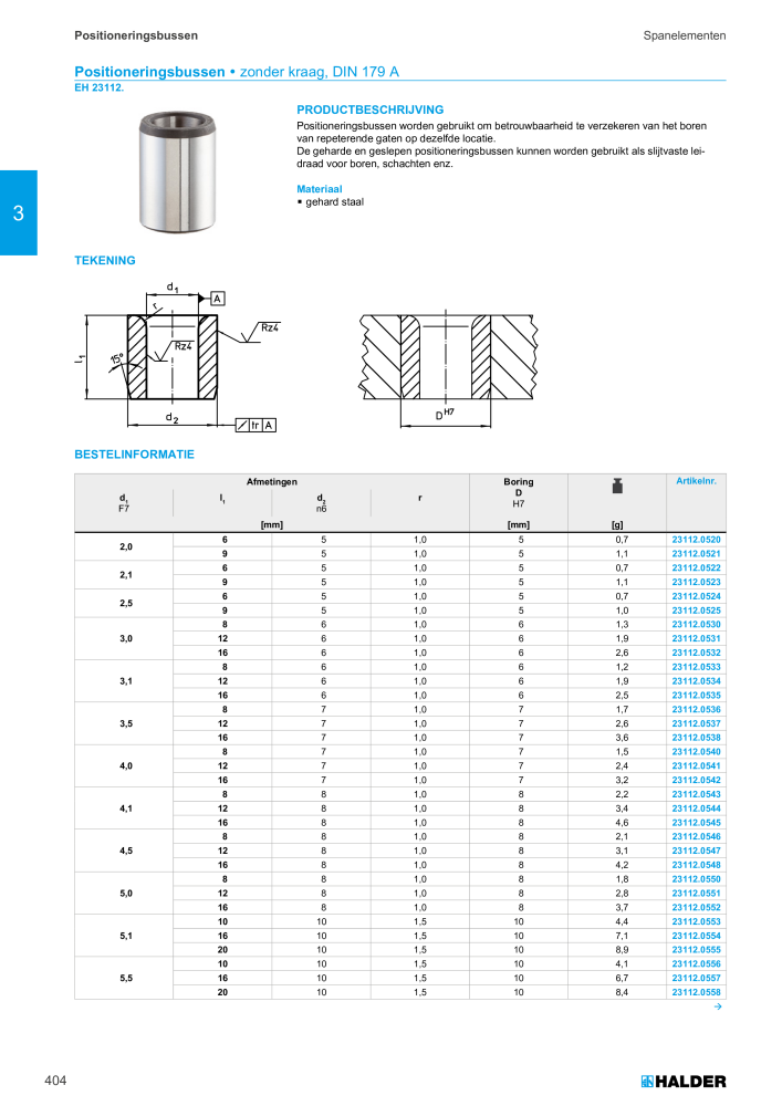 HALDER Hoofdcatalogus Normdelen NR.: 21021 - Pagina 404