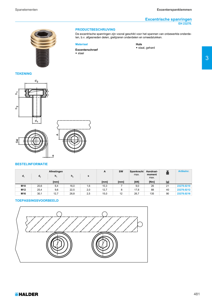HALDER Hoofdcatalogus Normdelen Nº: 21021 - Página 481
