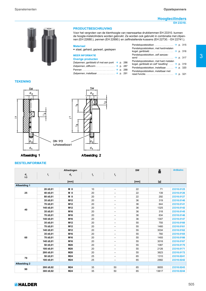 HALDER Hoofdcatalogus Normdelen NR.: 21021 - Pagina 505