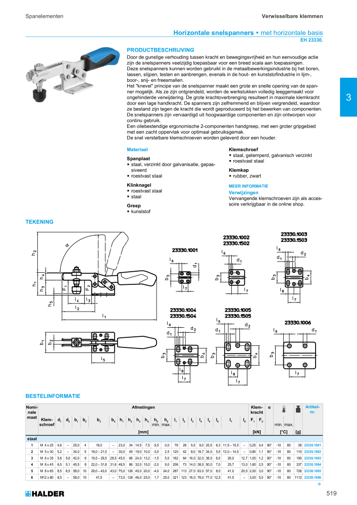 HALDER Hoofdcatalogus Normdelen NR.: 21021 - Pagina 519