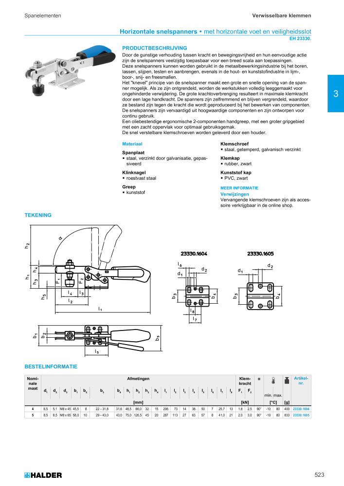 HALDER Hoofdcatalogus Normdelen NO.: 21021 - Page 523