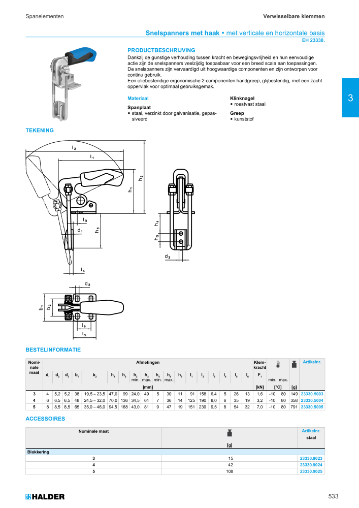 HALDER Hoofdcatalogus Normdelen Nº: 21021 - Página 533