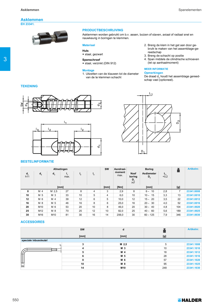 HALDER Hoofdcatalogus Normdelen NR.: 21021 - Pagina 550