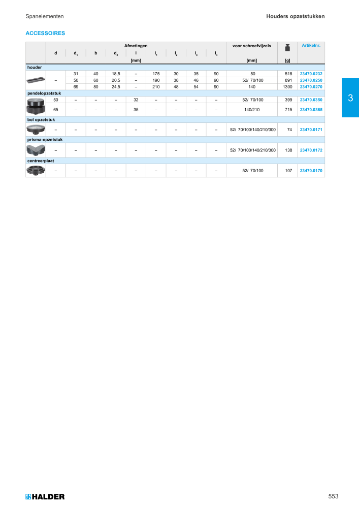 HALDER Hoofdcatalogus Normdelen NR.: 21021 - Pagina 553