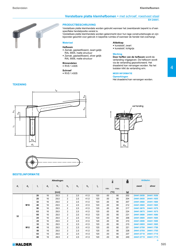 HALDER Hoofdcatalogus Normdelen Nº: 21021 - Página 595