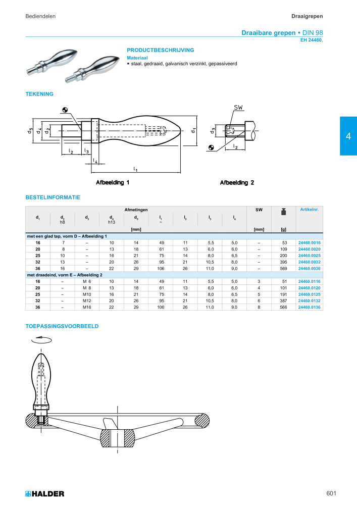 HALDER Hoofdcatalogus Normdelen NR.: 21021 - Pagina 601