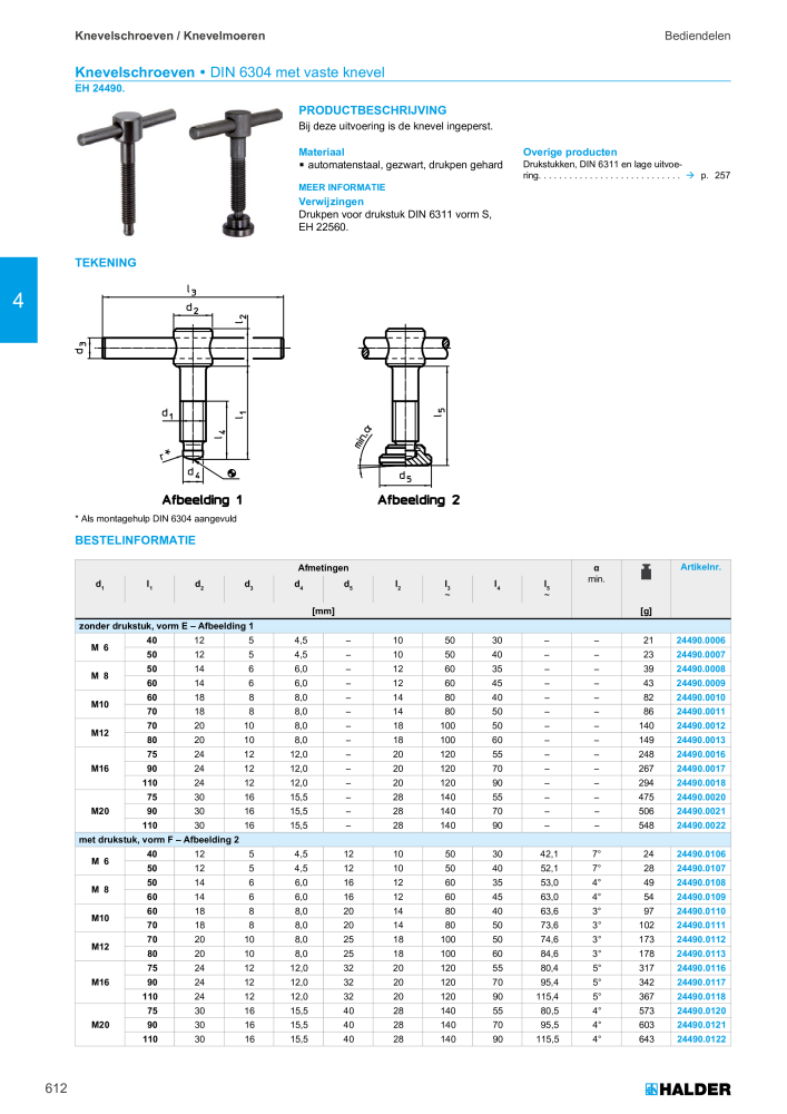 HALDER Hoofdcatalogus Normdelen NR.: 21021 - Pagina 612