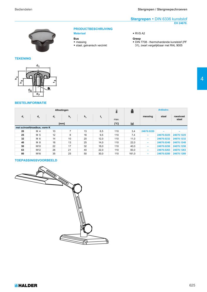 HALDER Hoofdcatalogus Normdelen Nº: 21021 - Página 625