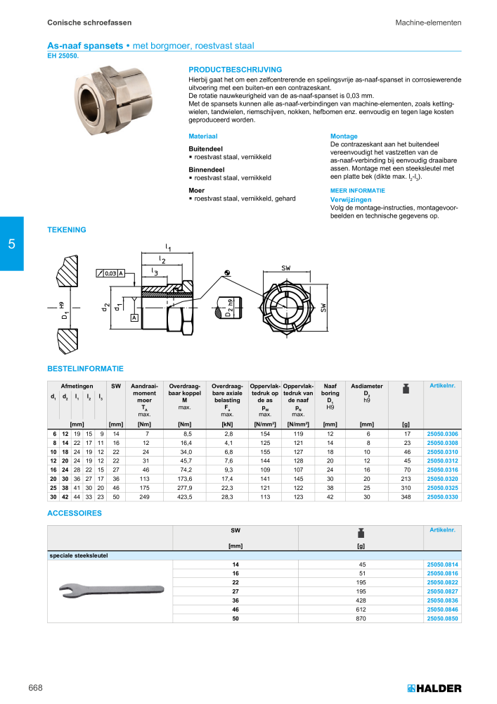 HALDER Hoofdcatalogus Normdelen Nº: 21021 - Página 668